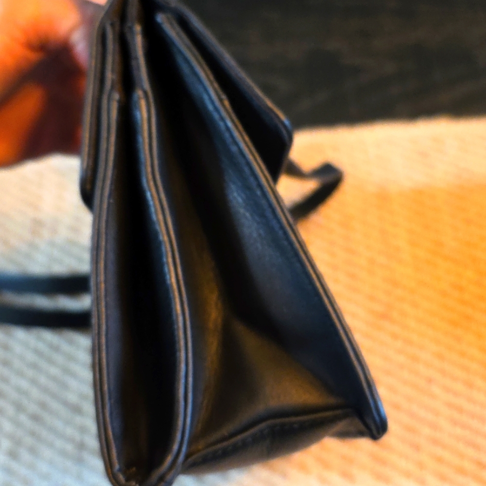 Fossil Vintage Midnight Black Leather Shoulder/crossbody Bag - Picture 11 of 12